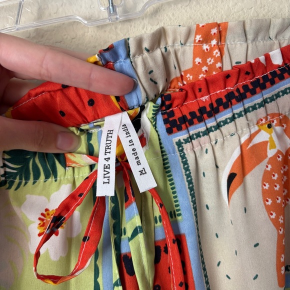 Live 4 Truth XL Novelty Tropical Bird Print Pull On Wide Leg Pants - Picture 2 of 11